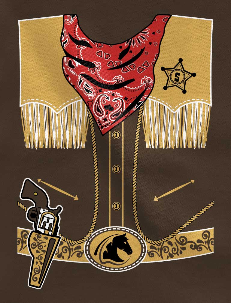 Cowboy Halloween Easy Costume Toddler Kids T-Shirt