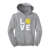 Love Softball Youth Hoodie 