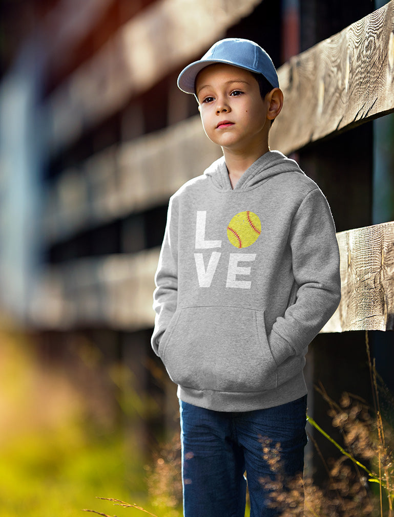 Love Softball Youth Hoodie