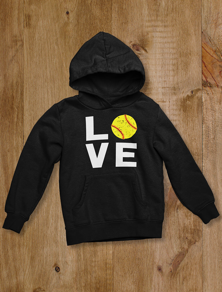Love Softball Youth Hoodie