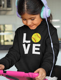 Love Softball Youth Hoodie