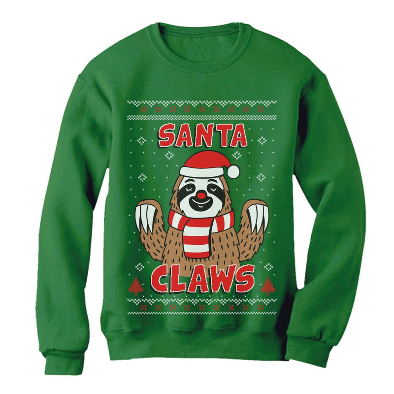Santa Claws Sloth Ugly Christmas Women Sweatshirt