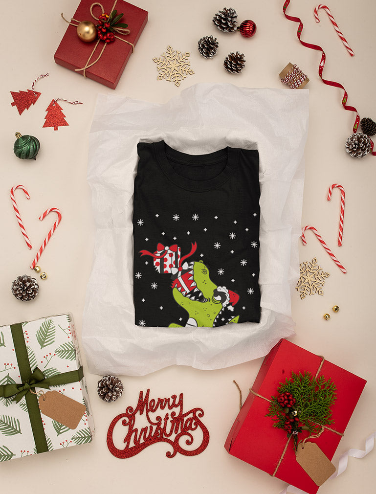 T-Rex Christmas Gift Dinosaur Ugly Xmas Toddler Kids Long sleeve T-Shirt
