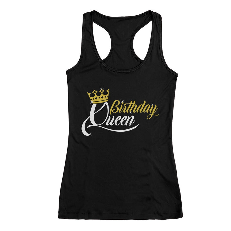Birthday Queen Top for Women and Teen Girls Birthday Crown Racerback Tank Top