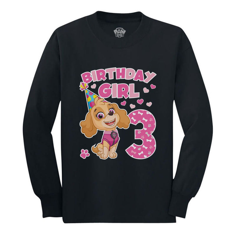 Paw Patrol Skye 3rd Birthday Girls' Long sleeve T-Shirt