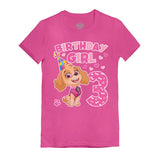 Birthday Girl Shirt Paw Patrol Skye 3rd Birthday Toddler Kids Girls' Fitted T-Shirt 