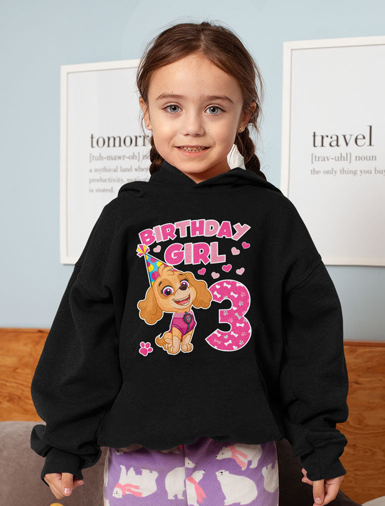 Birthday Girl Paw Patrol Skye 3rd Birthday Toddler Hoodie
