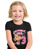 Birthday Girl Shirt Paw Patrol Skye 3rd Birthday Toddler Kids Girls' Fitted T-Shirt