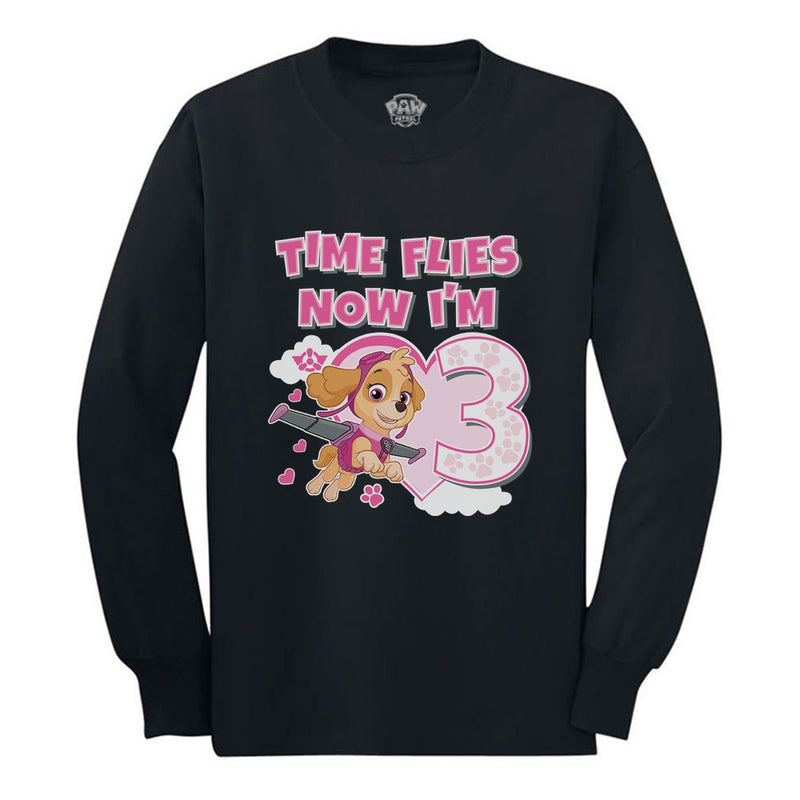 Birthday Girl Paw Patrol Skye 3rd Birthday Gift Toddler Kids Long sleeve T-Shirt