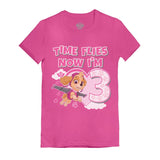 Birthday Girl Paw Patrol Skye 3rd Birthday Gift Toddler Kids Girls' Fitted T-Shirt 