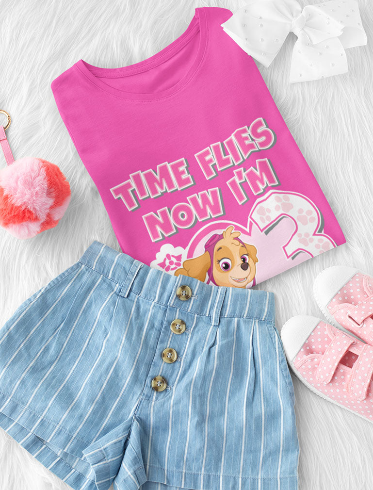 Birthday Girl Paw Patrol Skye 3rd Birthday Gift Toddler Kids Girls' Fitted T-Shirt