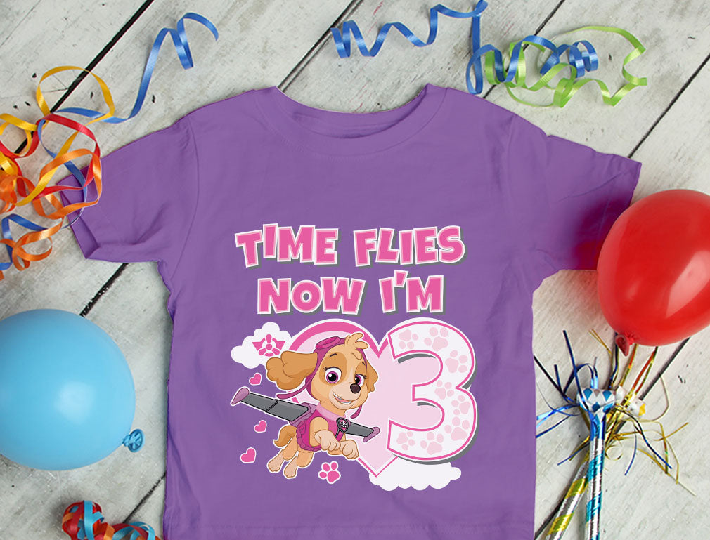 Birthday Girl Shirt Paw Patrol Skye 3rd Birthday Gift Toddler Kids T-Shirt