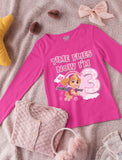 Birthday Girl Paw Patrol Skye 3rd Birthday Gift Toddler Kids Long sleeve T-Shirt 