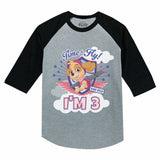Paw Patrol Skye Girls 3rd Birthday Gift 3/4 Sleeve Baseball Jersey Toddler Shirt 