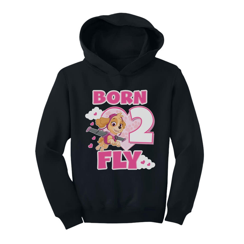Birthday Girl Paw Patrol Skye Born 2 Fly 2nd Birthday Toddler Hoodie