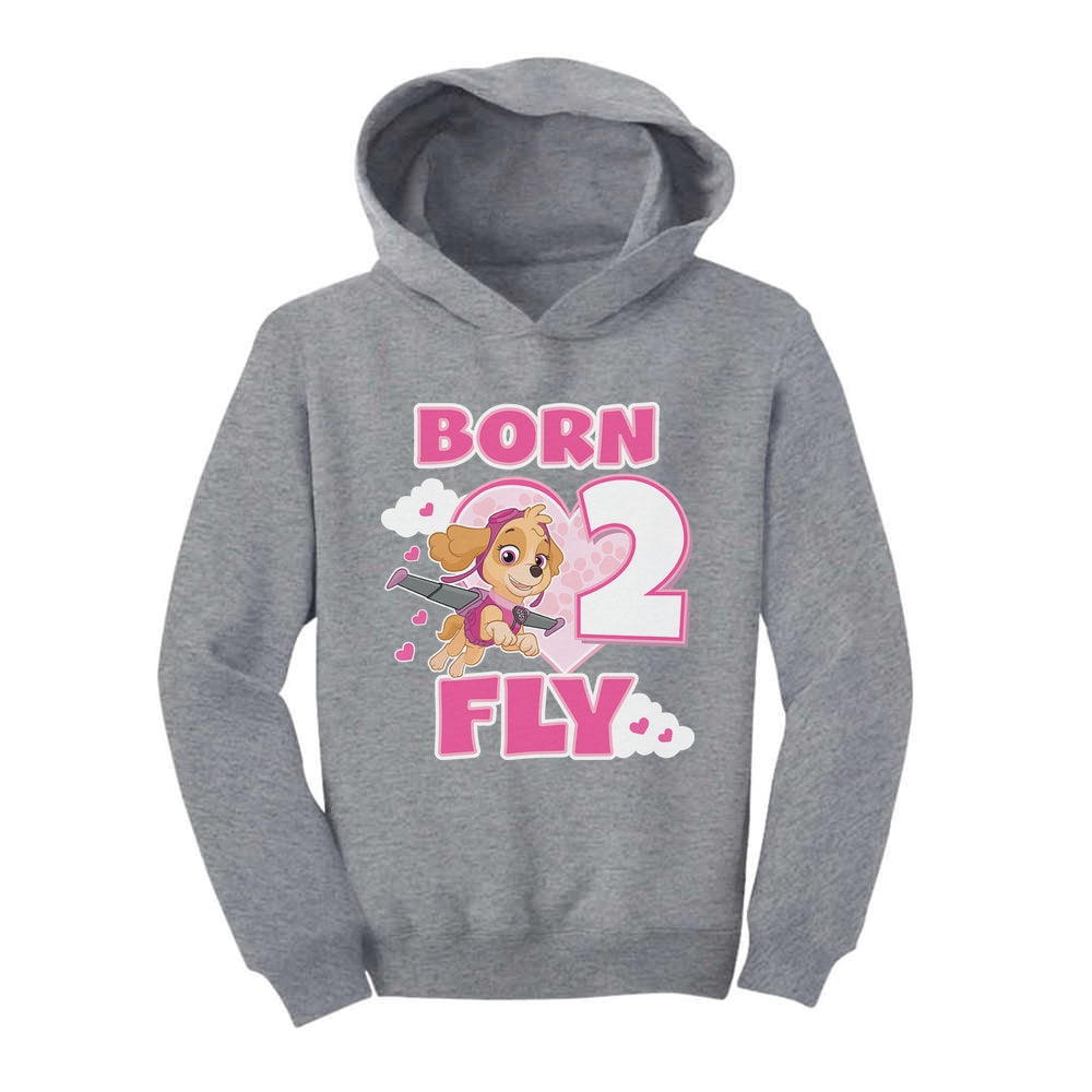 Birthday Girl Paw Patrol Skye Born 2 Fly 2nd Birthday Toddler Hoodie