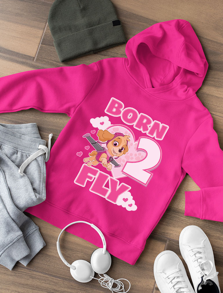 Birthday Girl Paw Patrol Skye Born 2 Fly 2nd Birthday Toddler Hoodie