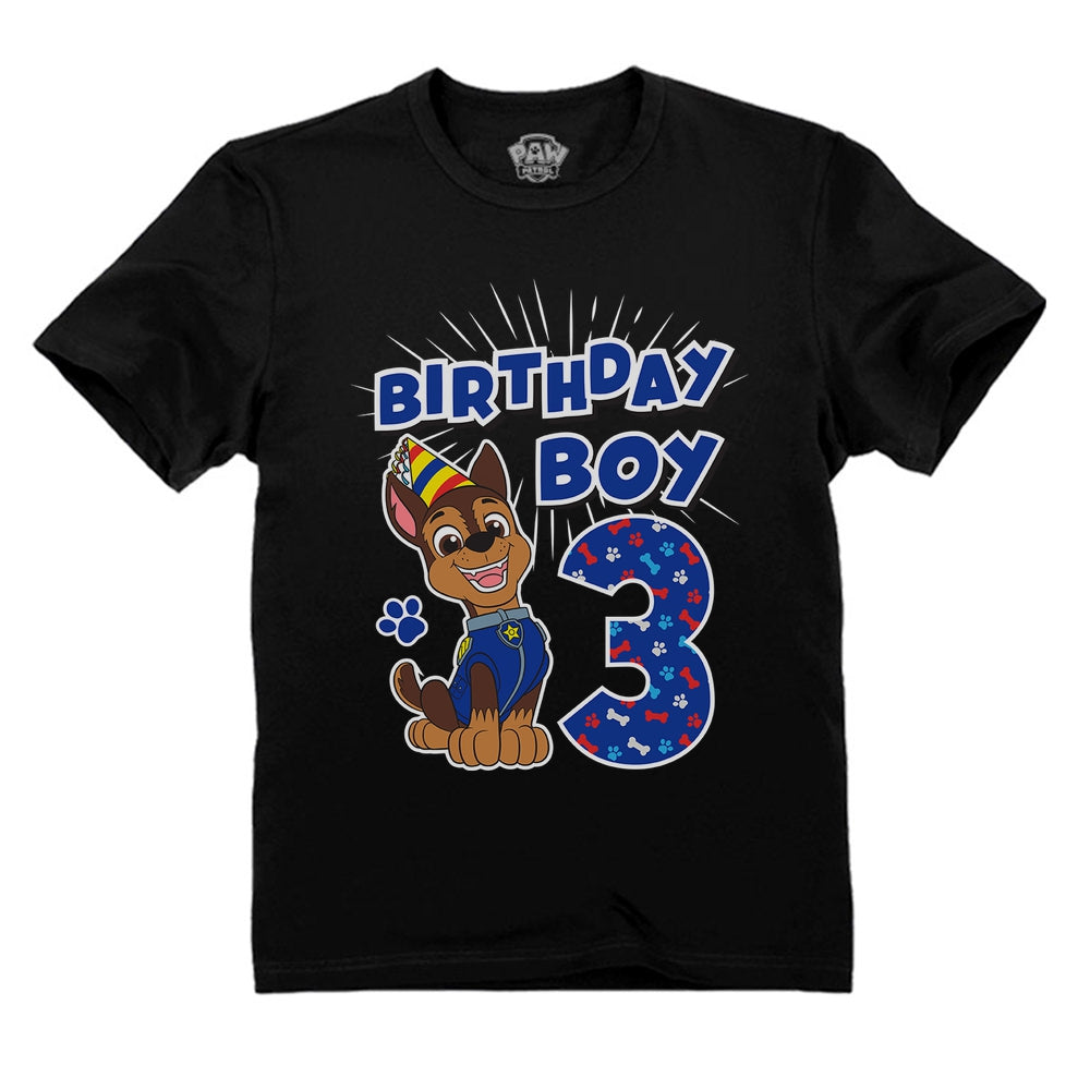 Official Paw Patrol Chase Boys 3rd Birthday Toddler Kids T-Shirt