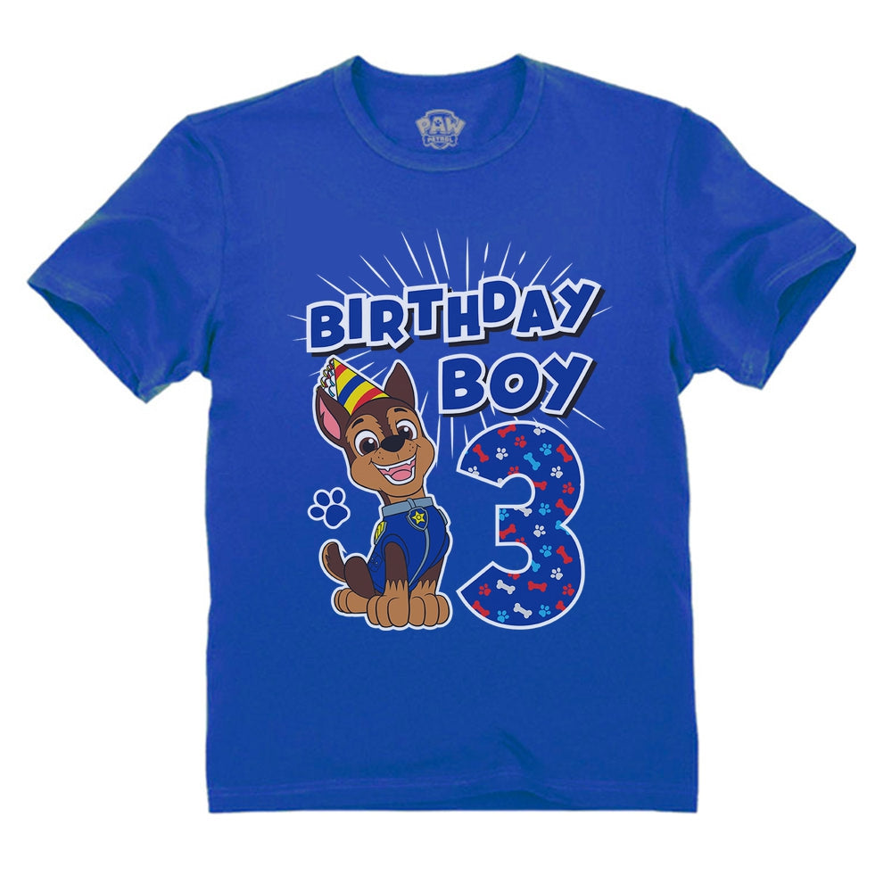 Official Paw Patrol Chase Boys 3rd Birthday Toddler Kids T-Shirt