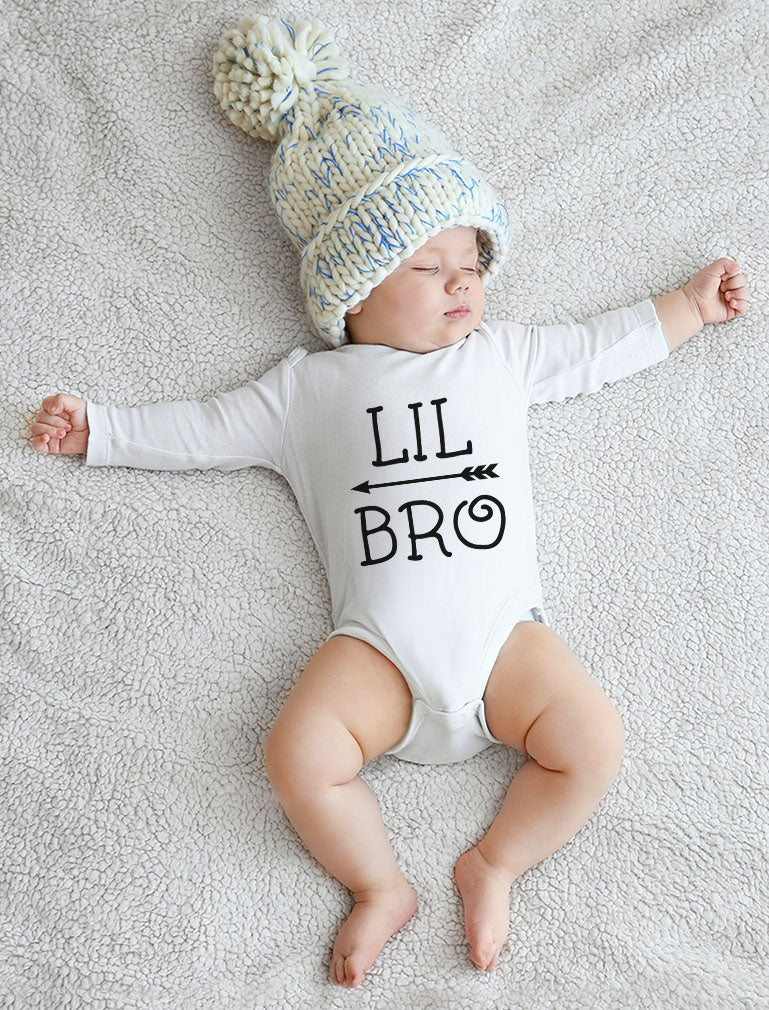 Little Brother Shirt for Boys Baby Announcement Baby Long Sleeve Bodysuit