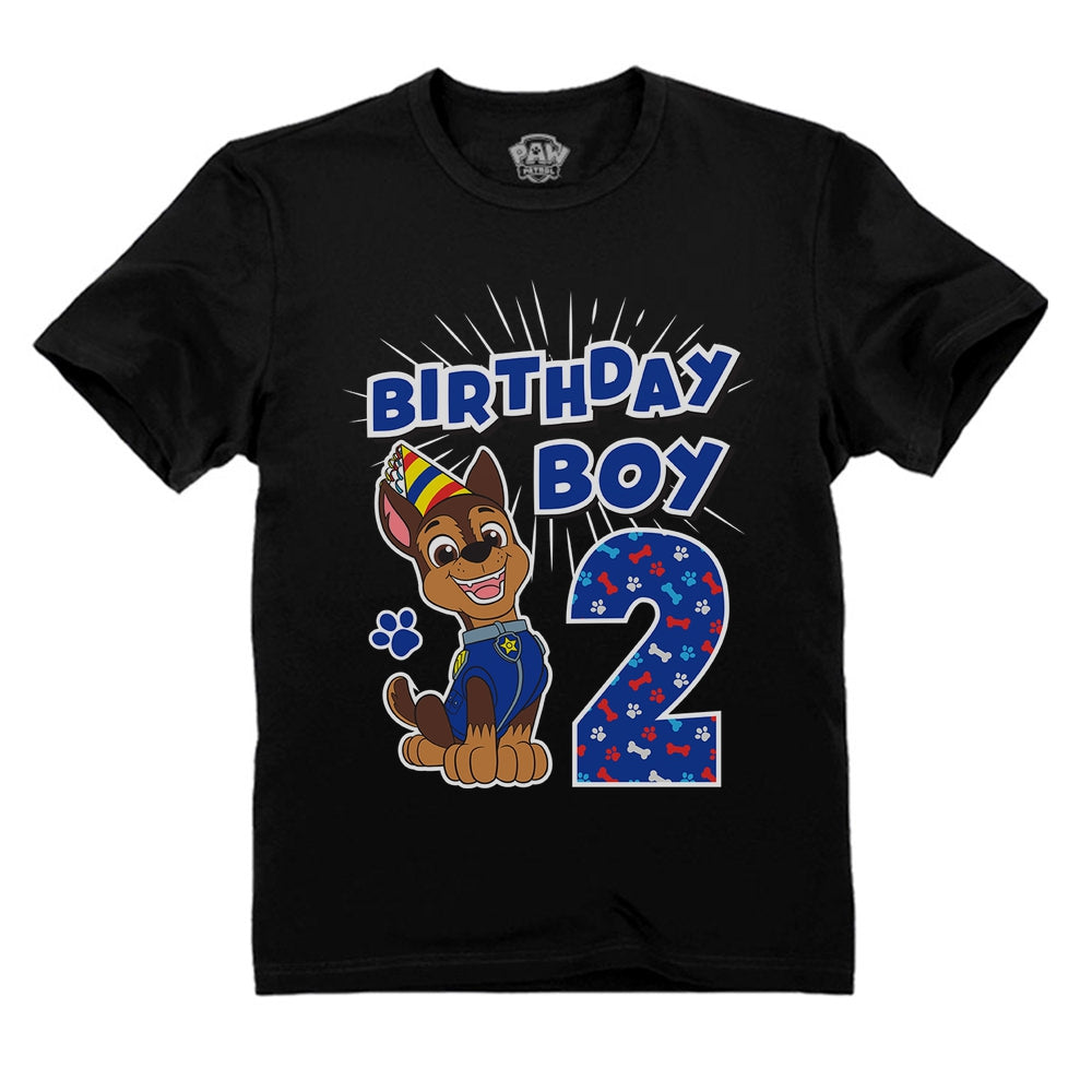 Official Paw Patrol Chase Boys 2nd Birthday Toddler Kids T-Shirt