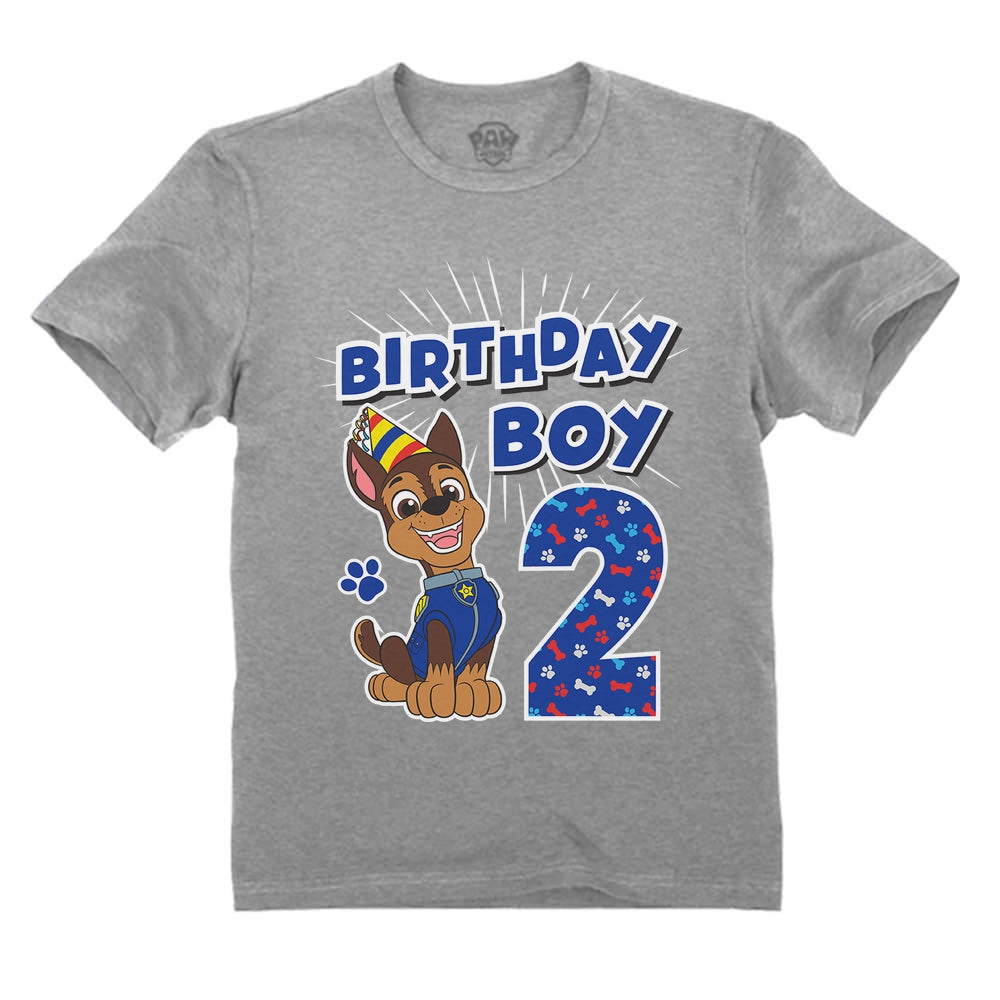 Official Paw Patrol Chase Boys 2nd Birthday Toddler Kids T-Shirt