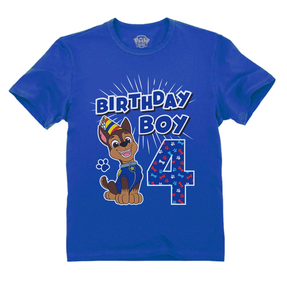 Official Paw Patrol Chase Boys 4th Birthday Toddler Kids T-Shirt