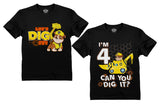 Paw Patrol Rubble Digging 4th Birthday Shirts Pack Nickelodeon Toddler T-Shirts 