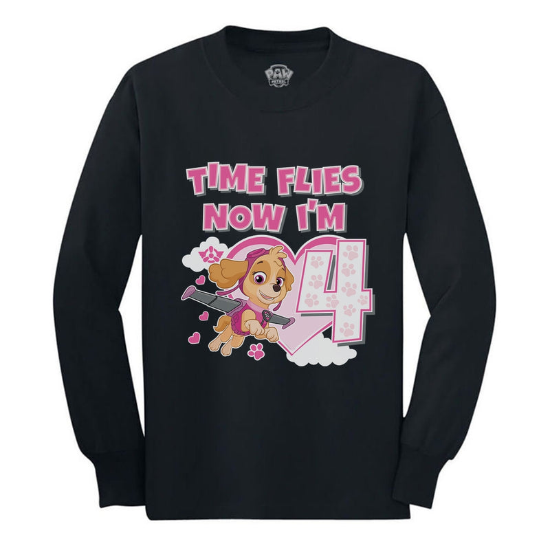 Paw Patrol Skye 4th Birthday Girl Long Sleeve T-Shirt