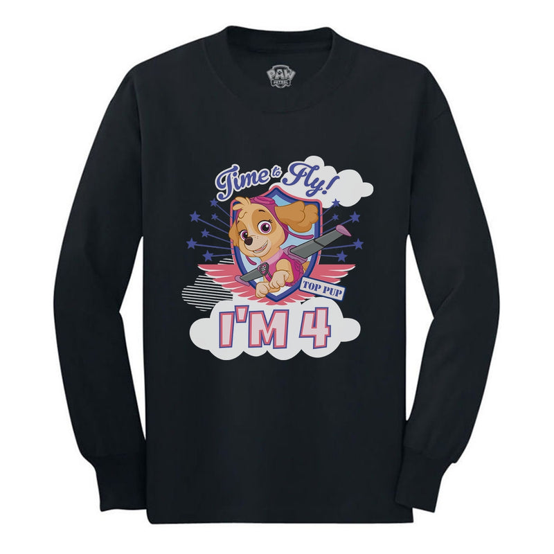 I'm 4 Paw Patrol Skye 4th Birthday Gift Toddler Kids Long sleeve T-Shirt
