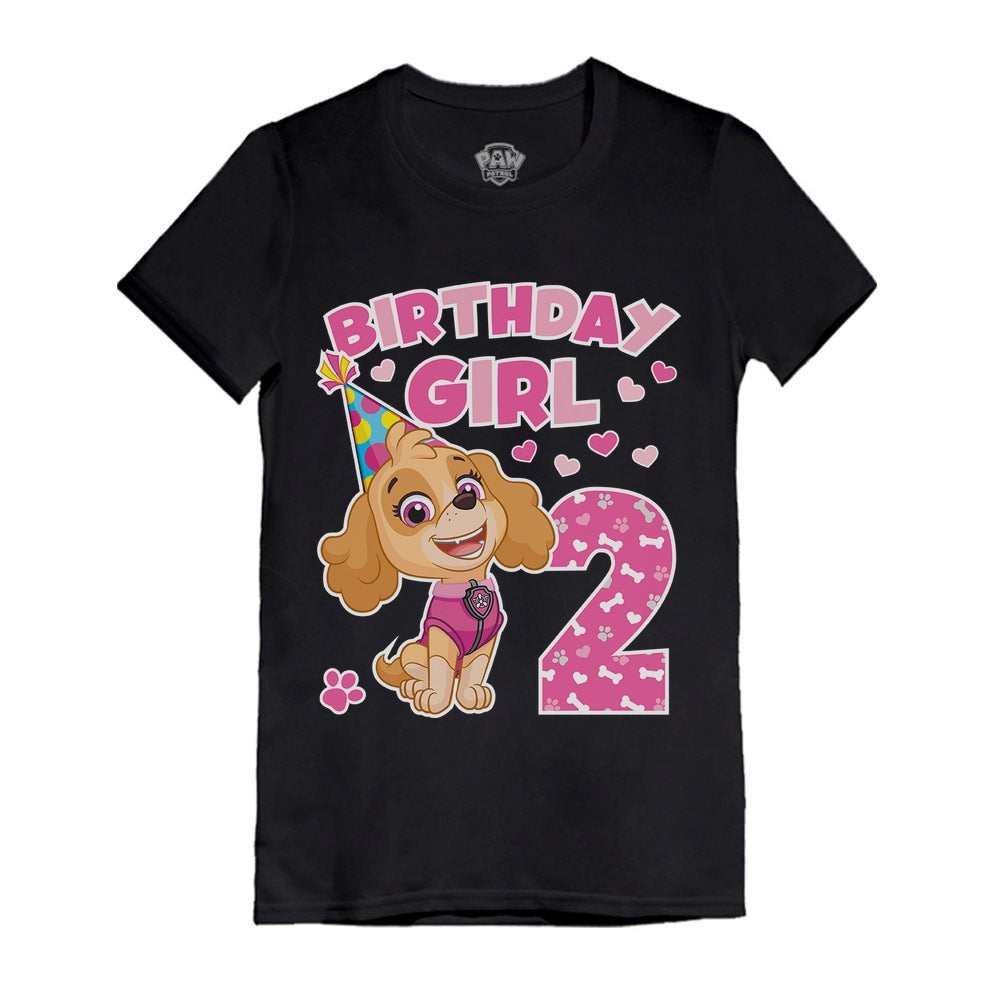 Birthday Girl Skye Paw Patrol 2nd Birthday Toddler Kids Girls' Fitted T-Shirt