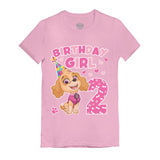 Birthday Girl Skye Paw Patrol 2nd Birthday Toddler Kids Girls' Fitted T-Shirt