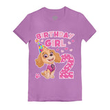 Birthday Girl Skye Paw Patrol 2nd Birthday Toddler Kids Girls' Fitted T-Shirt 