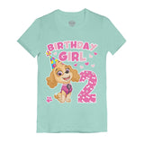 Birthday Girl Skye Paw Patrol 2nd Birthday Toddler Kids Girls' Fitted T-Shirt