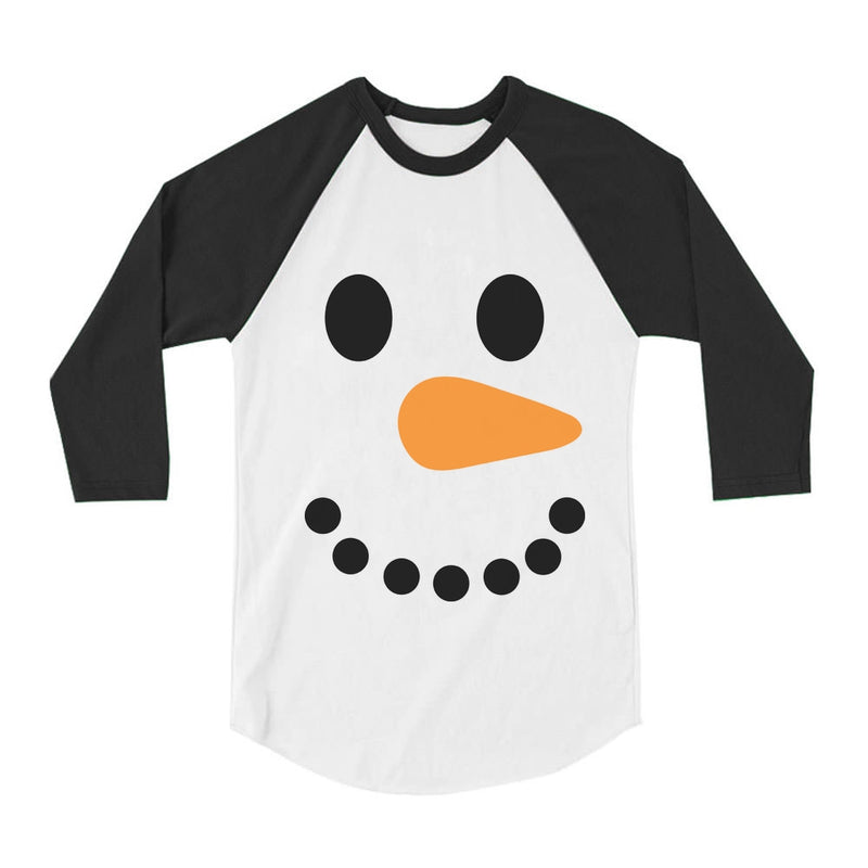 Snowman Shirt Christmas Holiday Cute Toddler Raglan 3/4 Sleeve Baseball Tee