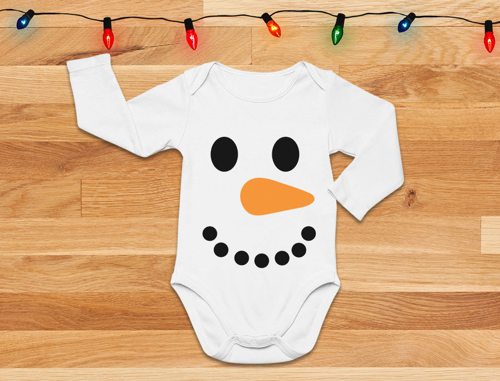 Snowman Outfit for Baby Boy Girl Christmas Holiday Baby Long Sleeve Bodysuit