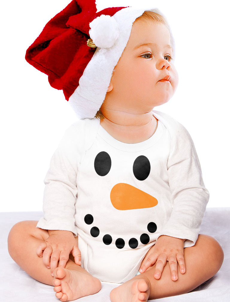 Snowman Outfit for Baby Boy Girl Christmas Holiday Baby Long Sleeve Bodysuit