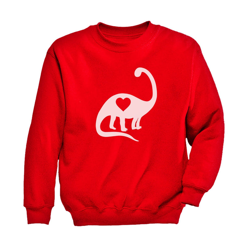 Love Dinosaur Heart Valentine's Day Gift Toddler Kids Sweatshirt