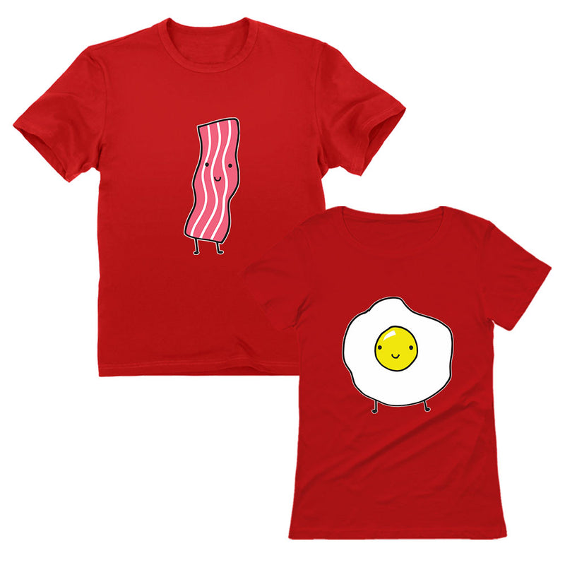 Bacon & Eggs Matching Valentine's Day His & Hers Couples T-Shirts Funny Gift Set