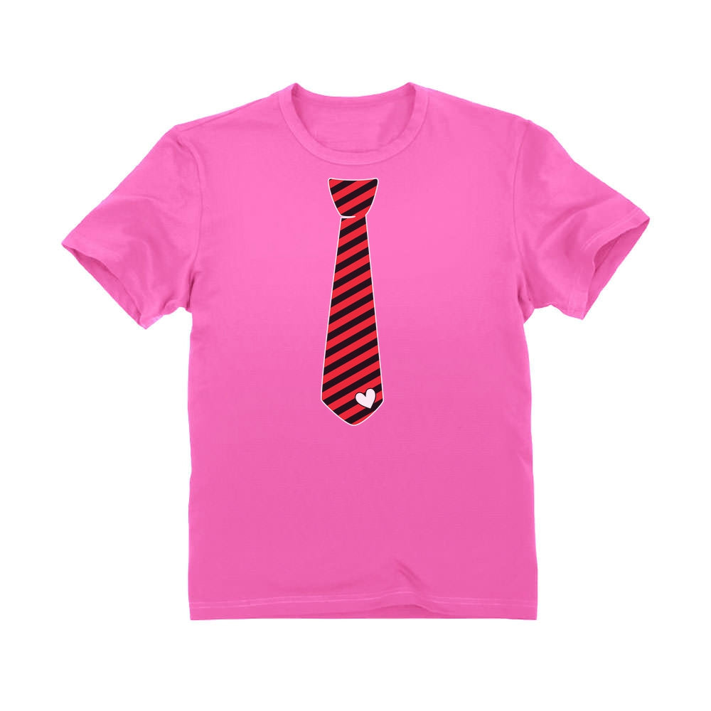 Red Stripes Heart Tie Love - Valentine's Day Toddler Kids T-Shirt