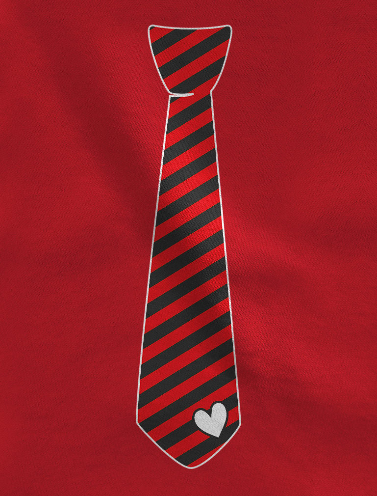 Red Stripes Heart Tie Love - Valentine's Day Toddler Kids T-Shirt