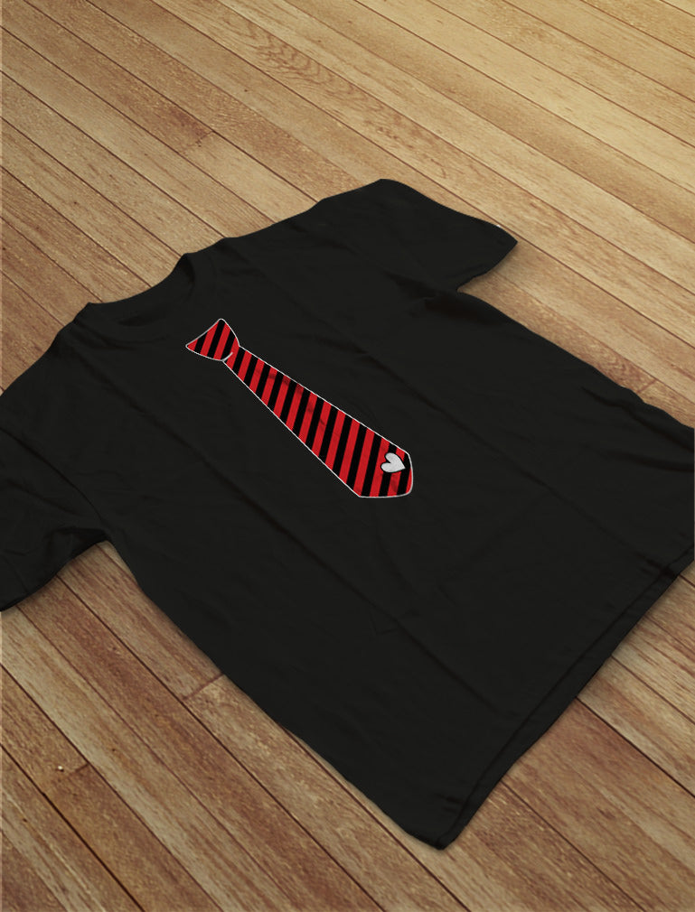 Red Stripes Heart Tie Love - Valentine's Day Toddler Kids T-Shirt