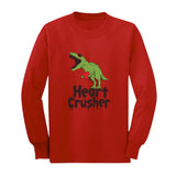 Heart Crusher T-Rex Love Valentine's Gift Youth Long Sleeve T-Shirt