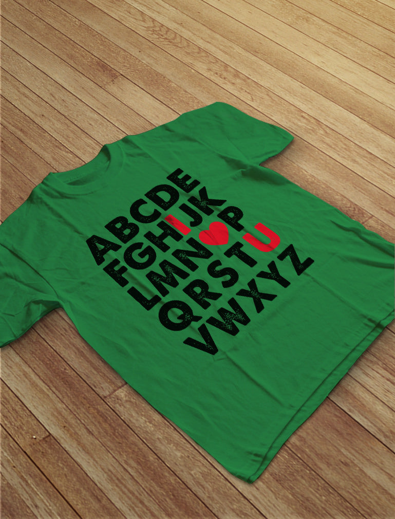 Valentine's Day Gift Alphabet ABC I Love You Toddler Kids T-Shirt