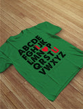 Valentine's Day Gift Alphabet ABC I Love You Toddler Kids T-Shirt