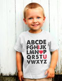 Valentine's Day Gift Alphabet ABC I Love You Toddler Kids T-Shirt 