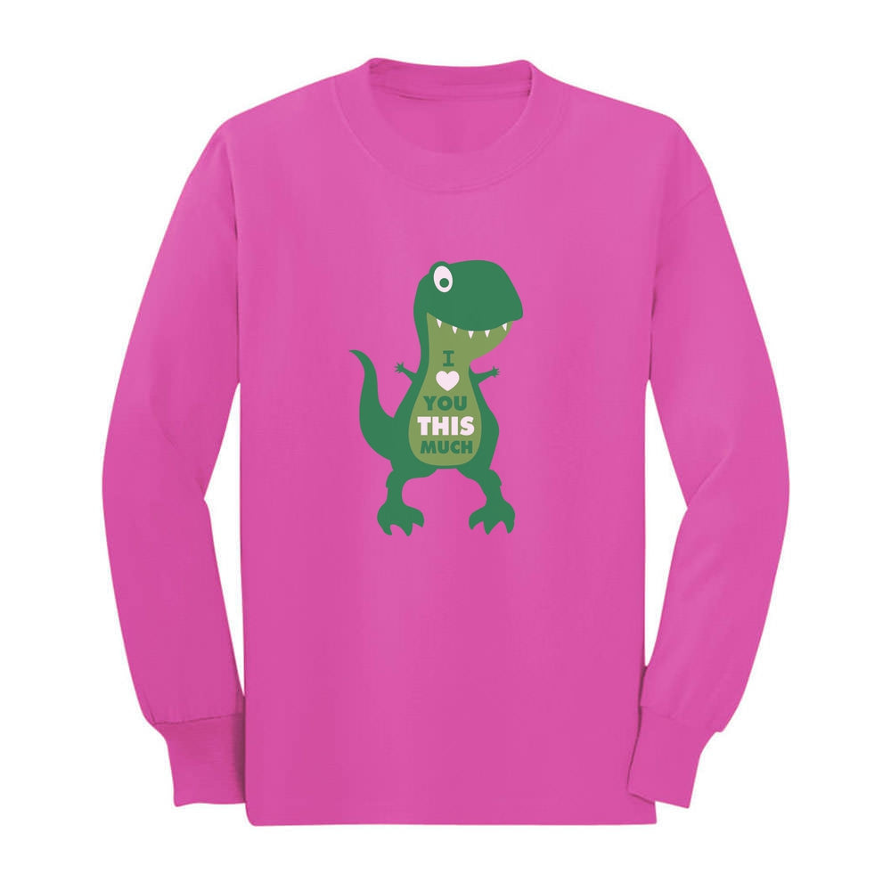 I Love You This Much T-Rex Toddler Kids Long sleeve T-Shirt