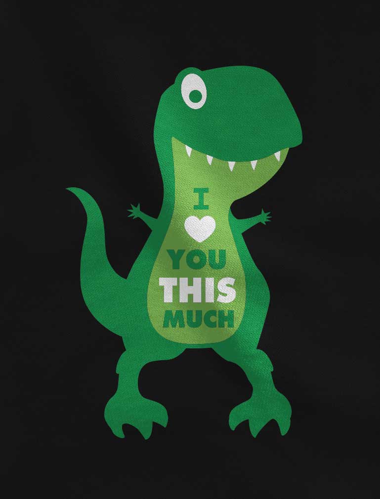 Valentine's Day Gift I Love You This Much T-Rex Raptor Infant Kids T-Shirt