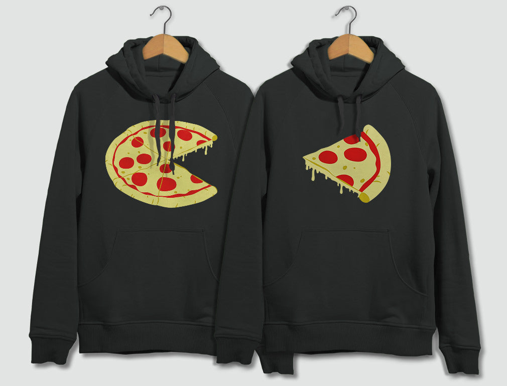 The Missing Piece Pizza & Slice - His and Hers Hoodies Matching Couple Gift Set