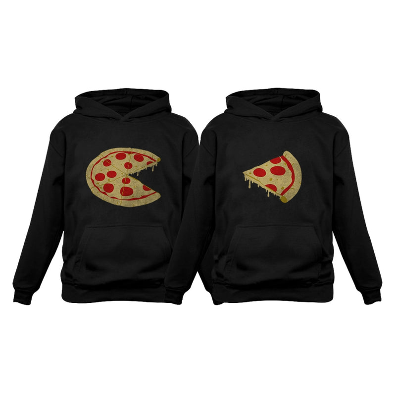 The Missing Piece Pizza & Slice - His and Hers Hoodies Matching Couple Gift Set